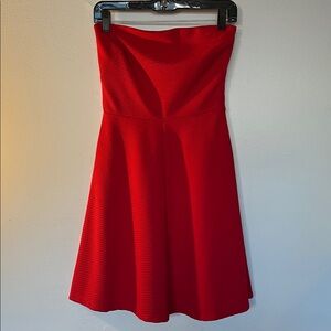 The Limited Strapless Red Fit-and-Flare Dress